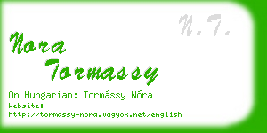 nora tormassy business card