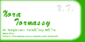 nora tormassy business card